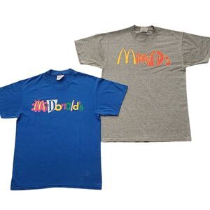 Vintage McDonalds Graphic Tees Lot of 2 Shirts Made in USA 90s Y2K Rare Find